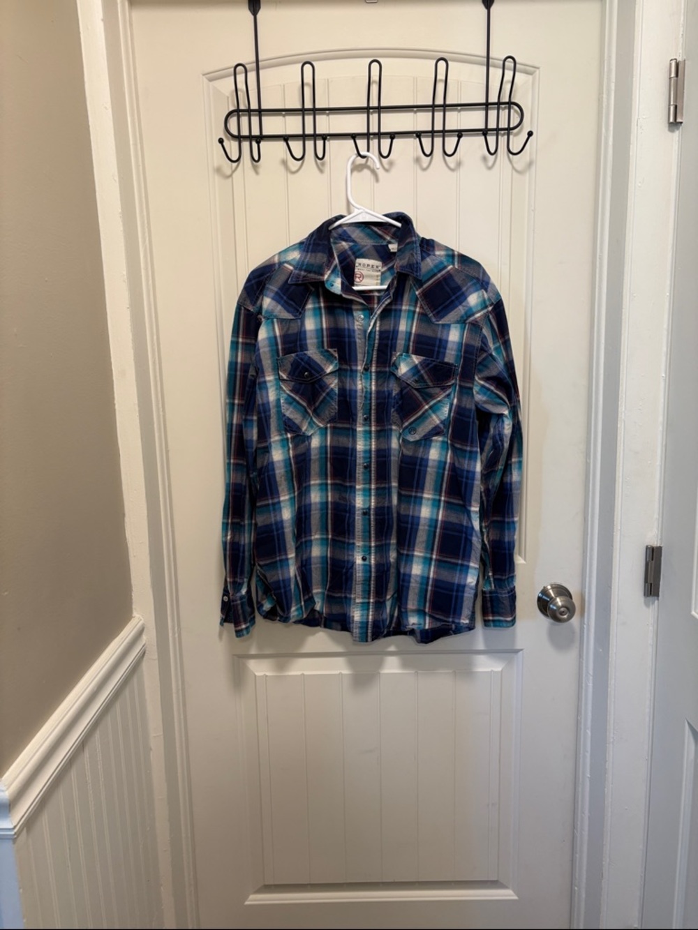 Roper Blue Plaid Western Button-Down Shirt